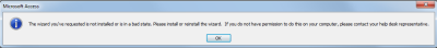 Access 2010 Wizard Not Installed