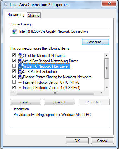 Network Configuration Intel 82567V-2