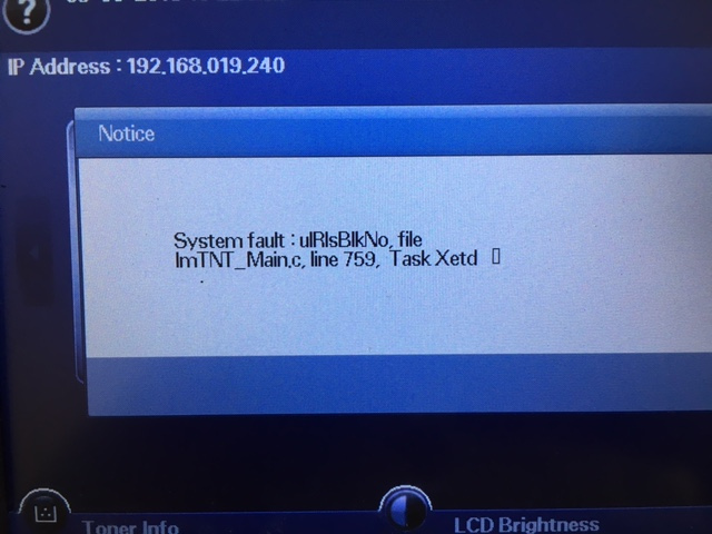 Samsung printer error message