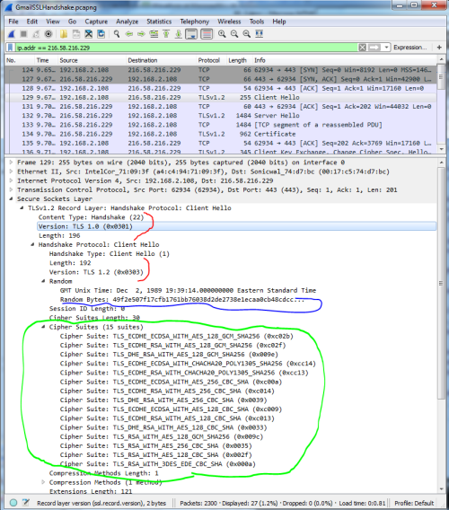 Gmail SSL / TLS Handshake