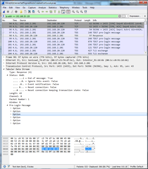 SQL SSL / TLS Negotiation 2