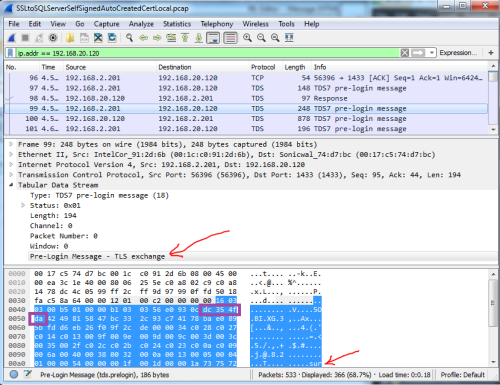 SQL SSL TLS Negotiation