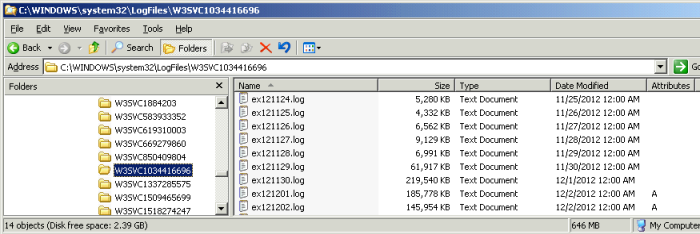 IIS logfiles